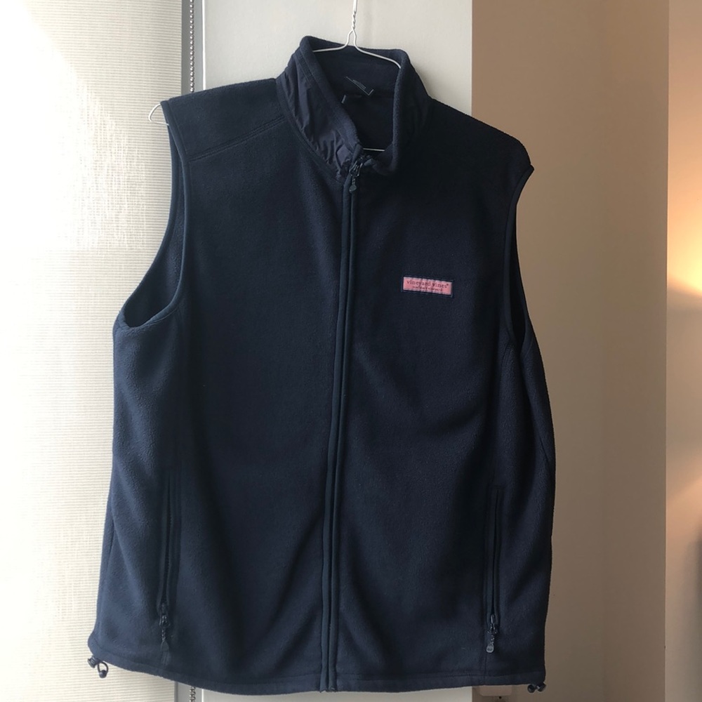 Mens Vineyard Vines Navy Blue Fleece Vest